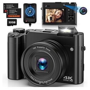 4K Digital Camera for Photography Black with all accessories! NWT Never Opened!